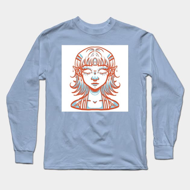 Duochrome Sea Nymph Long Sleeve T-Shirt by supernovart61